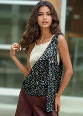 Cropped Sequin Layering Vest Vests Kate Hewko 