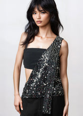 Cropped Sequin Layering Vest Vests Kate Hewko 