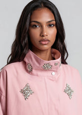 Crystal Embellished Utility Jacket Outerwear Kate Hewko 