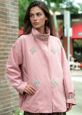Crystal Embellished Utility Jacket Outerwear Kate Hewko 