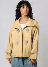 Crystal Embellished Utility Jacket Outerwear Kate Hewko 