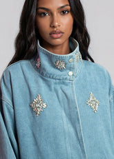 Crystal Embellished Utility Jacket Outerwear Kate Hewko 