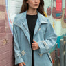Crystal Embellished Utility Jacket Outerwear Kate Hewko Light Denim One size 