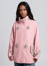 Crystal Embellished Utility Jacket Outerwear Kate Hewko Pink One size 