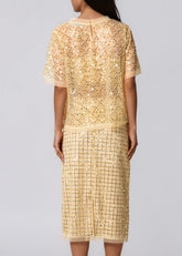 Crystal Grid Mesh Skirt Set Two Piece Sets Kate Hewko 