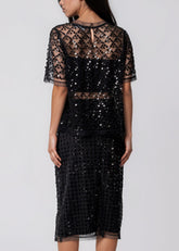 Crystal Grid Mesh Skirt Set Two Piece Sets Kate Hewko 