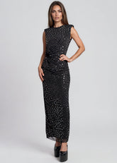 Crystal Ruched Maxi Dress Dresses Kate Hewko 