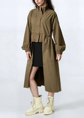 Cut Out Drawstring Trench Coat Outerwear Kate Hewko 
