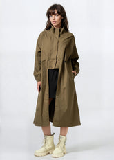 Cut Out Drawstring Trench Coat Outerwear Kate Hewko 