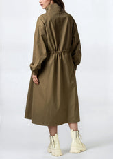 Cut Out Drawstring Trench Coat Outerwear Kate Hewko 