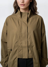 Cut Out Drawstring Trench Coat Outerwear Kate Hewko 