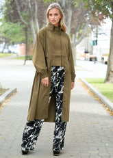 Cut Out Drawstring Trench Coat Outerwear Kate Hewko Khaki One size 