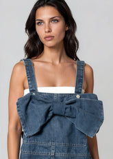 Denim Bow Overall Dress Dresses Kate Hewko 