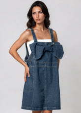 Denim Bow Overall Dress Dresses Kate Hewko 