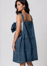 Denim Bow Overall Dress Dresses Kate Hewko 