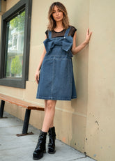 Denim Bow Overall Dress Dresses Kate Hewko 