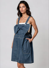 Denim Bow Overall Dress Dresses Kate Hewko 