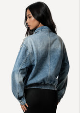 Denim Embellished Denim Bomber Jacket Outerwear Kate Hewko 