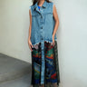 Denim Fishnet Hem Vest Vests Kate Hewko 