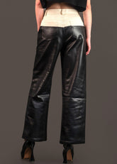 Denim + Leather Contrast Pant Pants Kate Hewko 