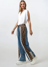 Denim + Leopard Print Athleisure Pant Pants Kate Hewko 