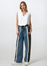 Denim + Leopard Print Athleisure Pant Pants Kate Hewko 