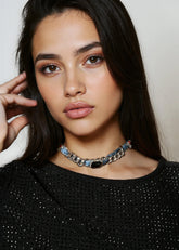 Denim Linked Chain Necklace Necklaces Kate Hewko 