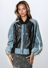 Denim Moto Patch Bomber Outerwear Kate Hewko 