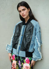 Denim Moto Patch Bomber Outerwear Kate Hewko 