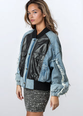 Denim Moto Patch Bomber Outerwear Kate Hewko 
