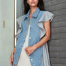 Denim Poplin Ruffle Vest Vests Kate Hewko Grey One size 