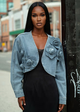 Denim Rose Cropped Shrug Layering Pieces Kate Hewko 