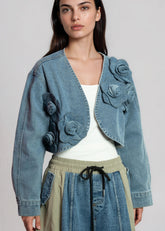 Denim Rose Cropped Shrug Layering Pieces Kate Hewko 