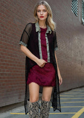 Denim Trim Fishnet Layering Piece Layering Pieces Kate Hewko Black One size 