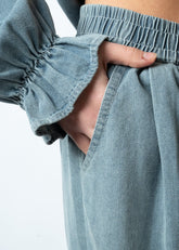 Denim Wrap Two Piece Pant Set Two Piece Sets Kate Hewko 