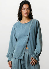 Denim Wrap Two Piece Pant Set Two Piece Sets Kate Hewko 