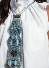 Distressed Denim Chain Necklace Necklaces Kate Hewko 