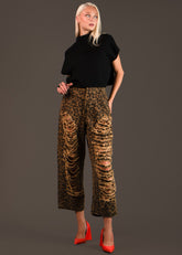 Distressed Denim Leopard Pants Pants Kate Hewko 