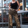 Distressed Denim Leopard Pants Pants Kate Hewko Brown XS 