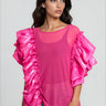 Dramatic Ruffle Sleeve Mesh Top Blouses Kate Hewko 