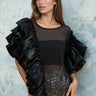 Dramatic Ruffle Sleeve Mesh Top Blouses Kate Hewko 