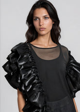 Dramatic Ruffle Sleeve Mesh Top Blouses Kate Hewko 