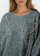 Draped Chain Knit Sweater Sweaters Kate Hewko 