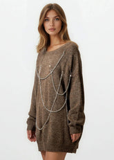 Draped Chain Knit Sweater Sweaters Kate Hewko 
