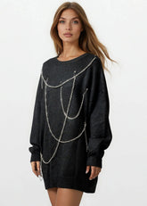 Draped Chain Knit Sweater Sweaters Kate Hewko 