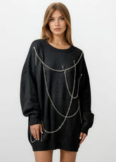 Draped Chain Knit Sweater Sweaters Kate Hewko 
