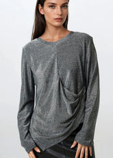 Draped Glitter Long Sleeve Long Sleeve Tees Kate Hewko 