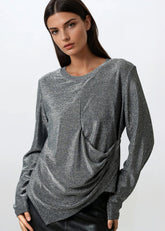 Draped Glitter Long Sleeve Long Sleeve Tees Kate Hewko 