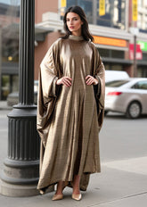 Draped Rhinestone Kaftan Dress Dresses Kate Hewko Gold One size 
