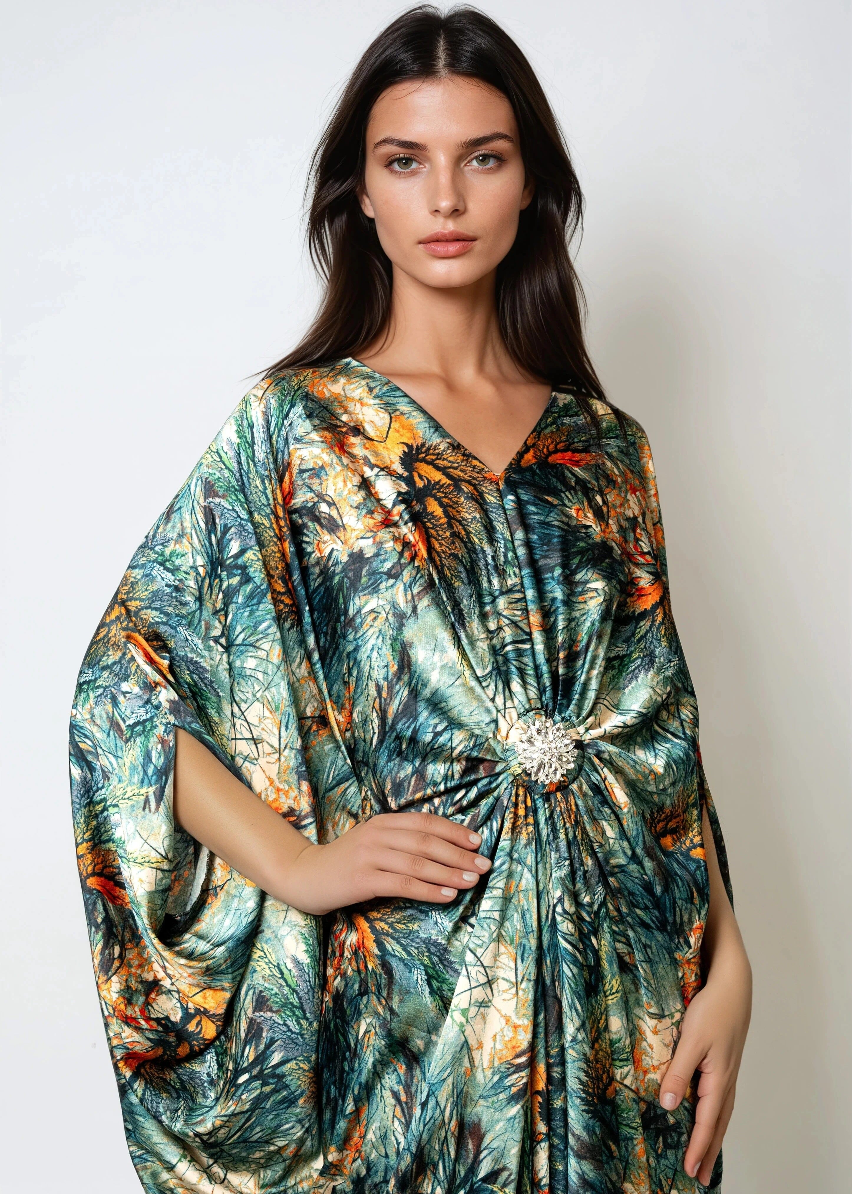 cocktail kaftan dresses Embroidered Caftan Cocktail Party Gown